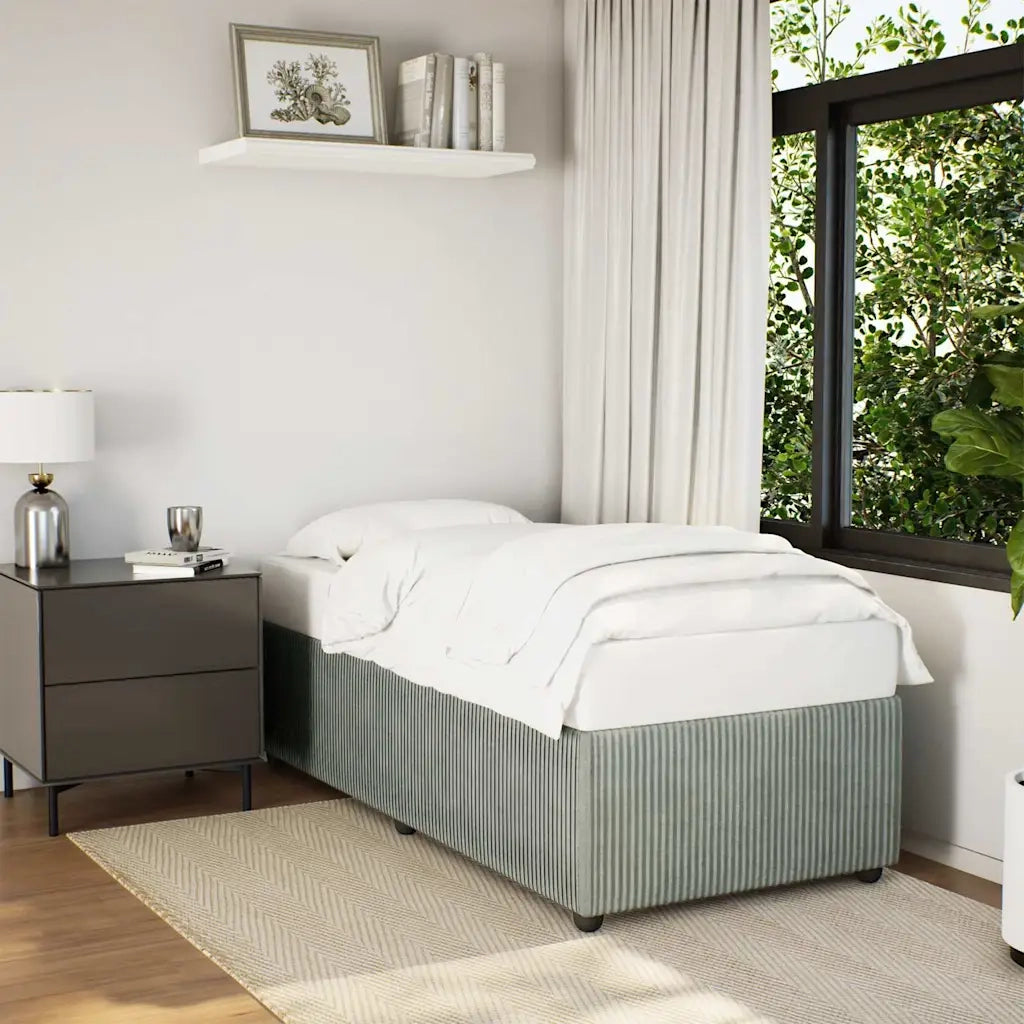 Giroletto senza Materasso-Struttura Letto Grigio Chiaro 90x190 cm Velluto 509116