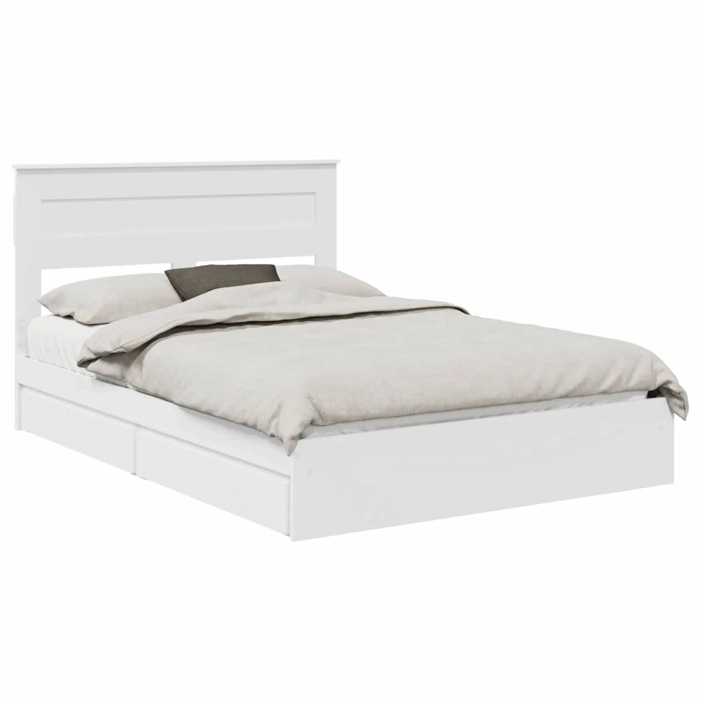 Letto con Contenitore Bianco 160 x 200 cm Legno multistrato