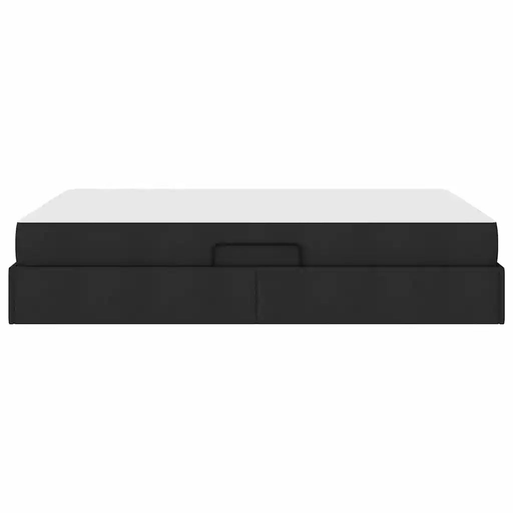 Letto con contenitore e materasso Nero 140 x 190 cm Poliestere 3399660
