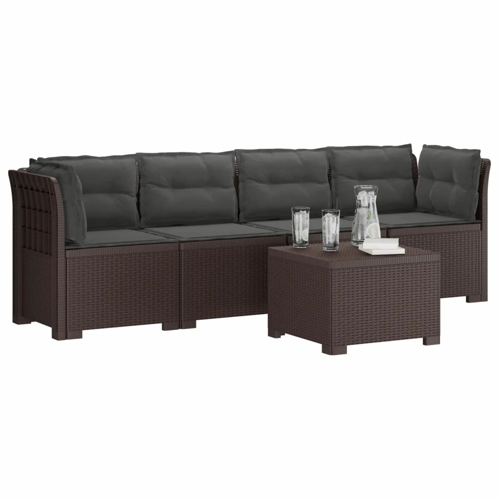 Divano da Giardino a 4 Posti con Cuscini in Stile Rattan PP 3443875