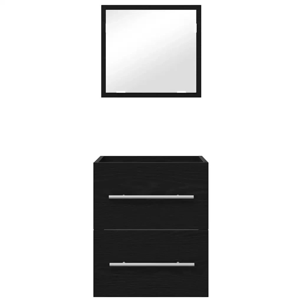 Set di mobili per il bagno con cassetto Nero 41 x 38,5 x 48 cm 875694