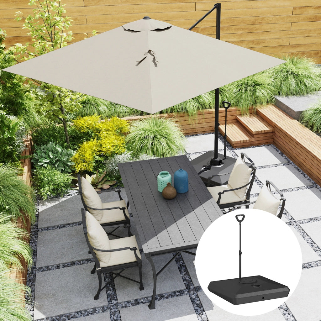 Basamento per Ombrellone da Giardino ¨C zephmum ¨C Nero, HDPE, Riempibile con Acqua o Sabbia