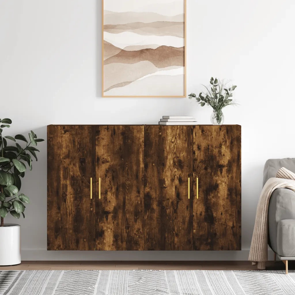 Mobili a Parete 2 pz Rovere Fumo 69,5x34x90 cm 3195616