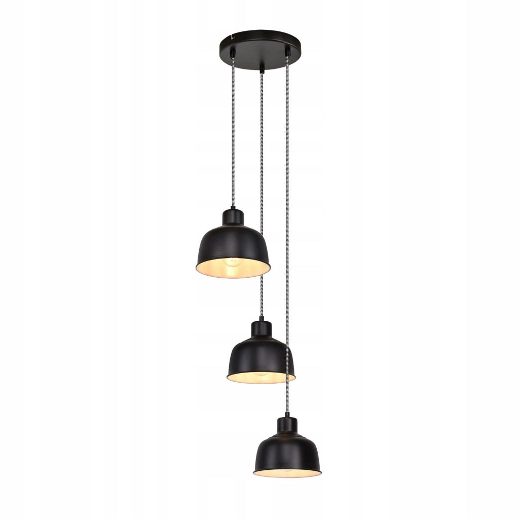 Lampada a sospensione ZMH nero 3 Luci retr¨° in metallo stile industrialeattacco E27 per sala da pranzo