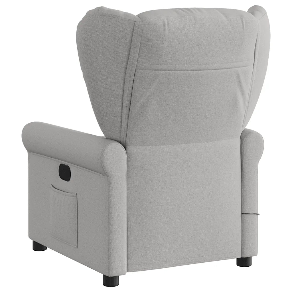 Divano Sedia-Poltrona Reclinabile Massaggio Elettrica Grigio Nuvola Tessuto 313492