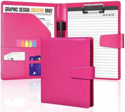 Mapa A5 con clipboard, cartellino di conferenza in pelle con chiusura magnetica, clipboard con scrittaio inclusa e blocco note A5 e penna