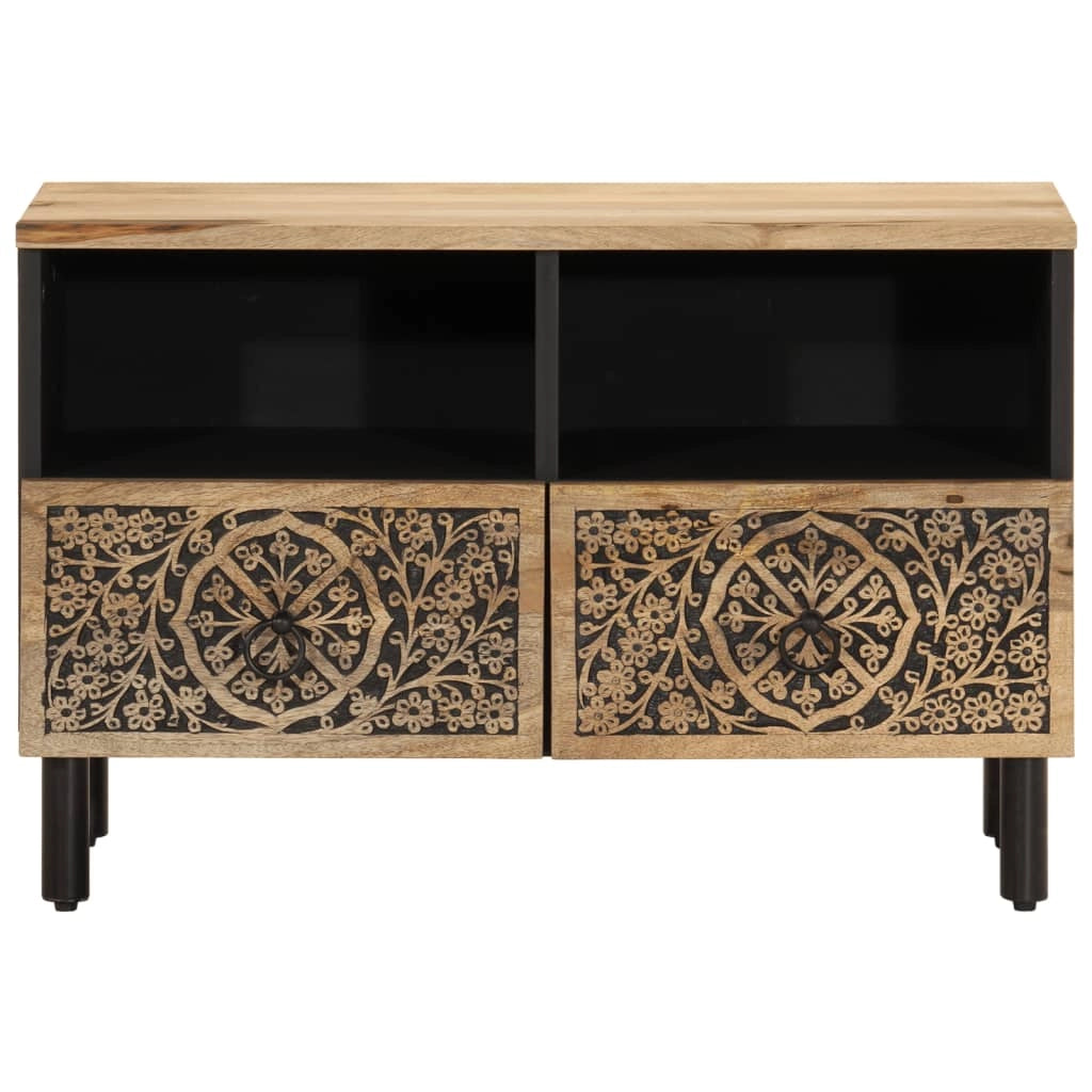Mobile TV multimediale scaffale per televisione televisore buffet sala da pranzo soggiorno camera da letto 70 x 33 x 46 cm legno massello di mango marrone 02_0026183