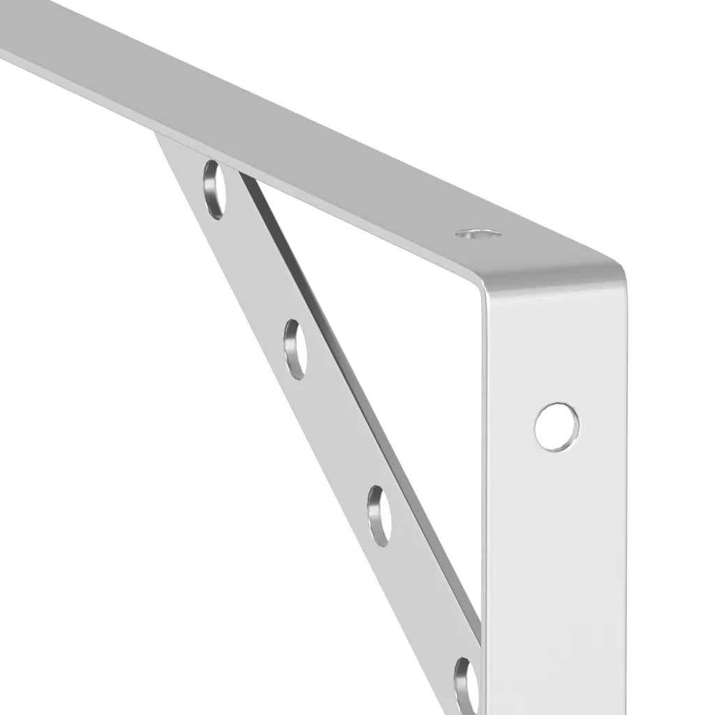 4 pz Staffe per Mensola | Ripiano | Scaffale 30x2,5x15,5 cm in Acciaio Inox Argento