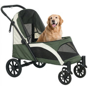 Carrello per Cani Pieghevole ¨C zephmum ¨C Verde Scuro 4 Ruote