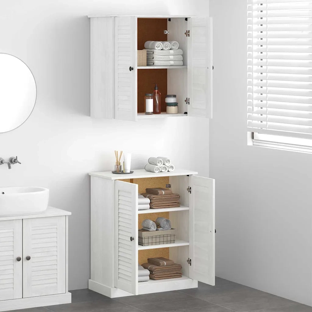 Set di mobili per il bagno 2 pcs Bianco e Bianco Antico 3328540