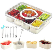 Scatola di snack grande - Scatola di snack con contenitori - Scatola di snack riutilizzabile - Scatola di snack con coperchio - Scatola di snack portatile - Realizzata in PP e PET di alta qualità