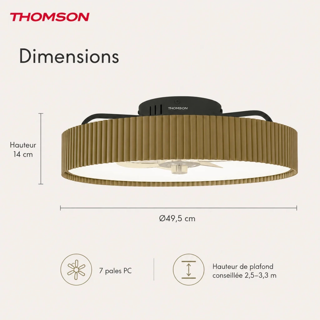 Ventilatore da soffitto con luce e telecomando incluso THOMSON ALMA