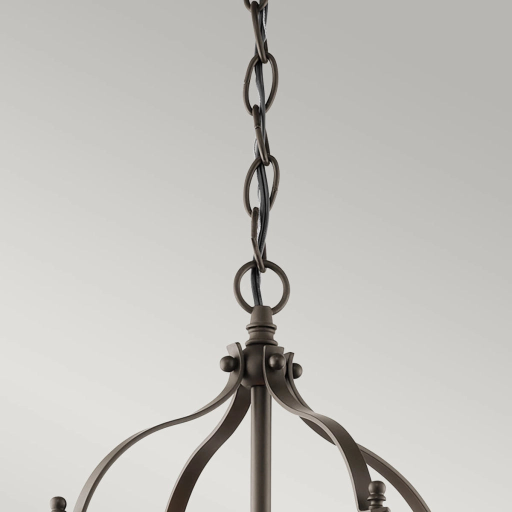 Lampadario Larkin stile candela bronzo antico 2xE14 Kichler
