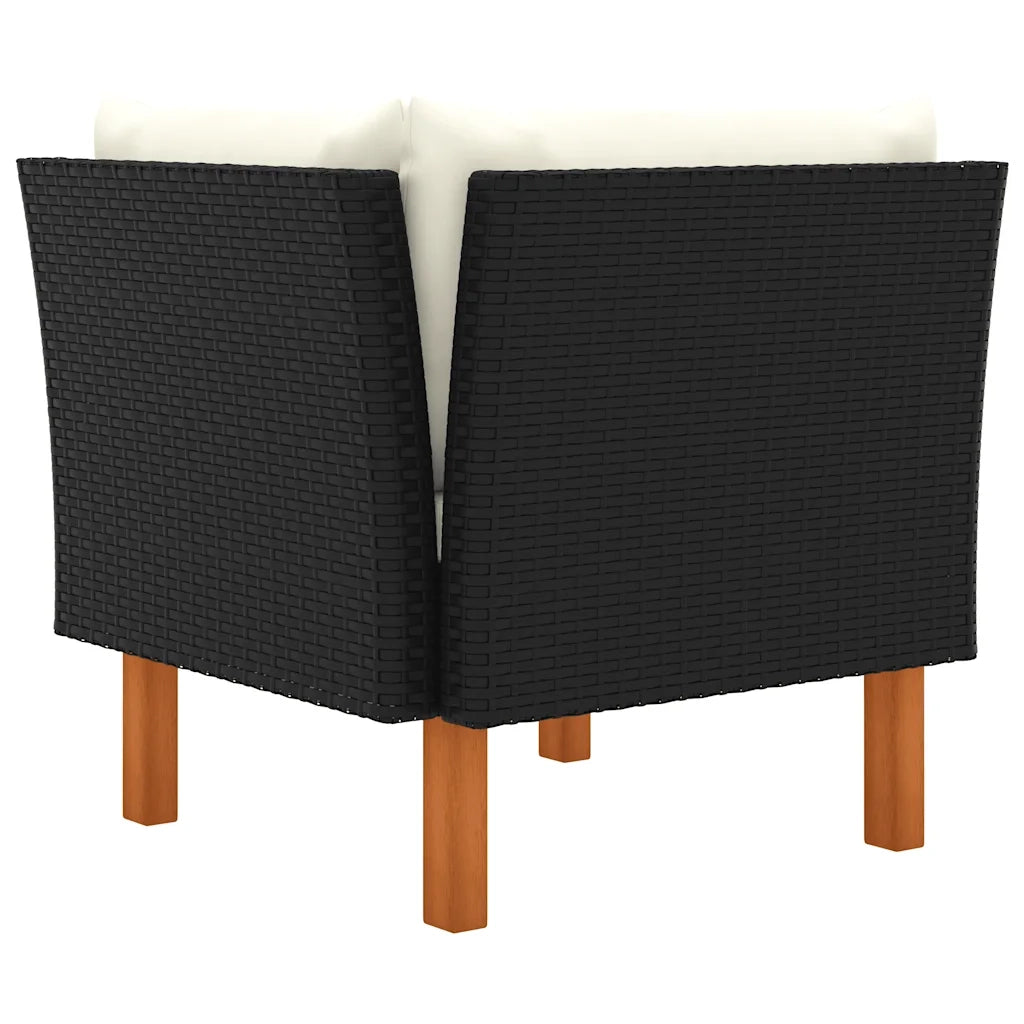 Poltrone Angolari 2 pz Polyrattan e Legno Massello di Eucalipto CFW6232098