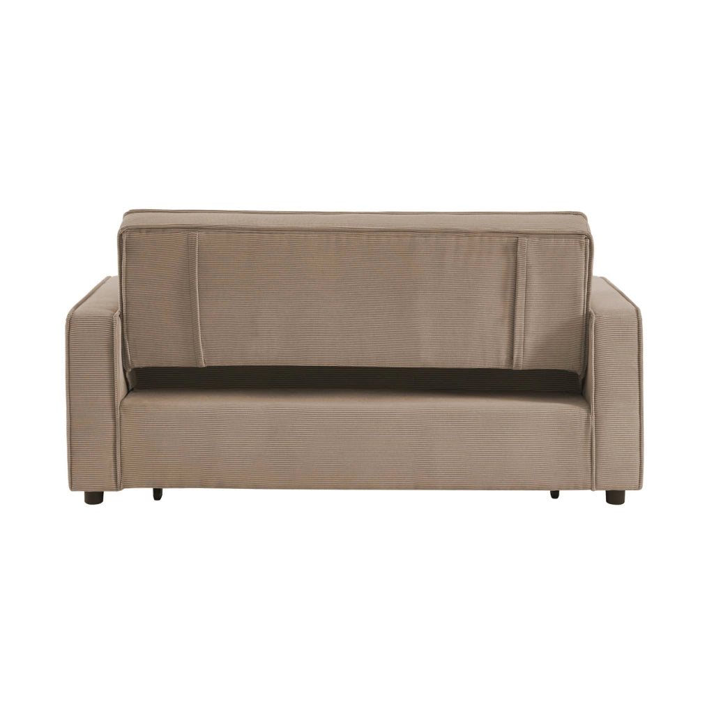 Divano letto in velluto a coste, 3 posti, beige