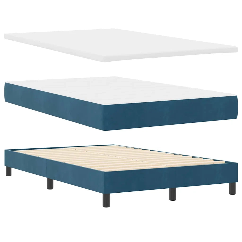 Letto a molle con materasso Blu Scuro 120 x 190 cm Velluto 3339162
