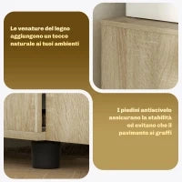 Mobile Ufficio Portadocumenti Multiuso con Serratura, 2 Ante e Mensola Interna, 80x40x80 cm, Rovere