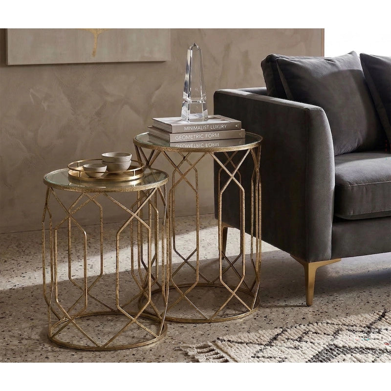 Tavolinetti Tunisi Coppia cm ø 42x53-38x47