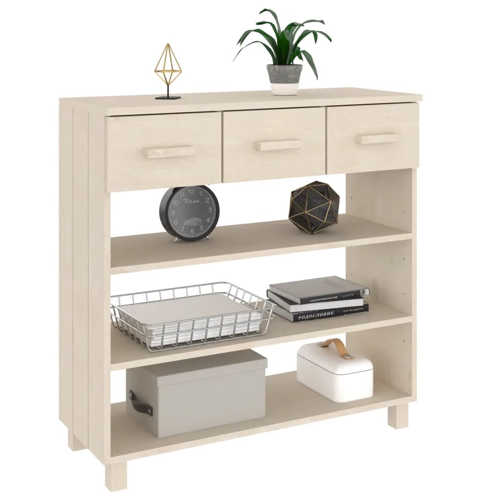 Consolle HAMAR ambra 90x35x90 cm in Legno Massello di Pino 340464