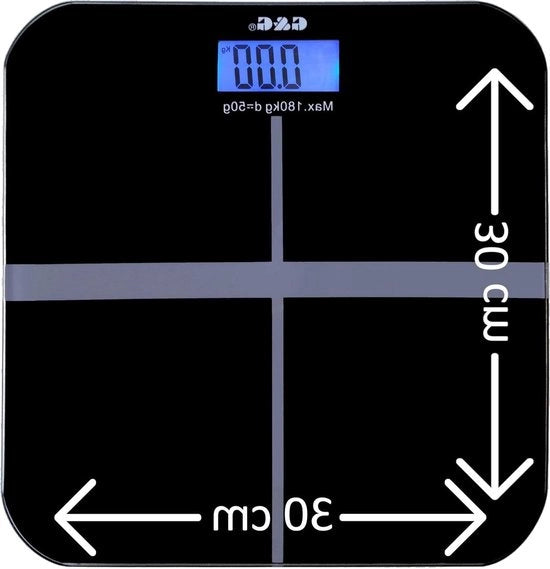 Ponderosimetro Digitale Ponderosimetro per Persone 180 kg-50 g Ciotola in Vetro Nero e Bianco