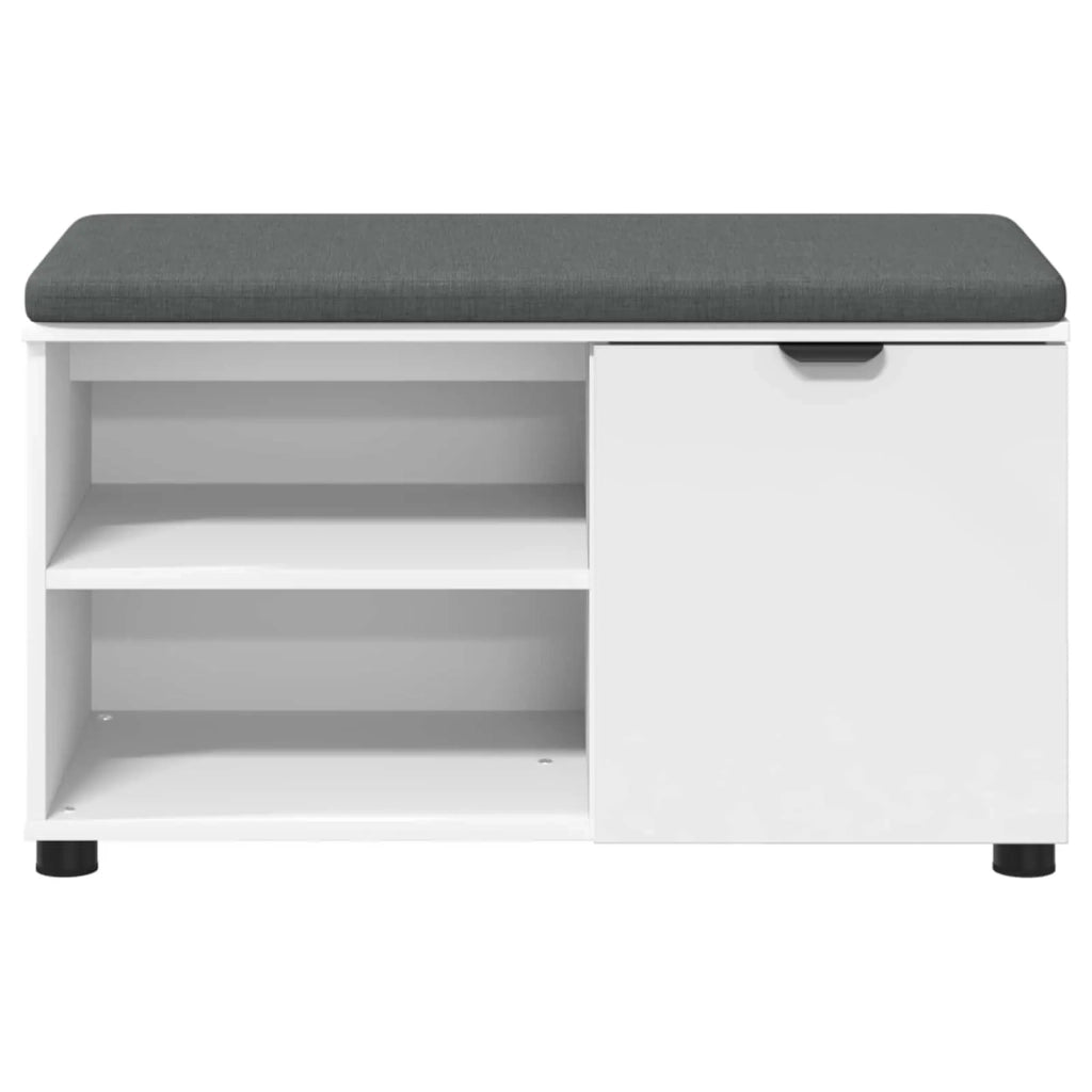 Panca per ingresso con cuscino con porta Bianco 80 x 38 x 46 cm 891504