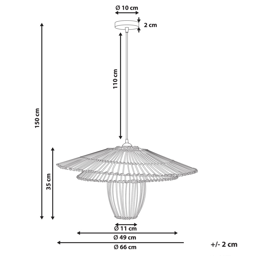 Lampada a sospensione con paralume in rattan naturale e struttura in ferro Illuminazione in stile boho