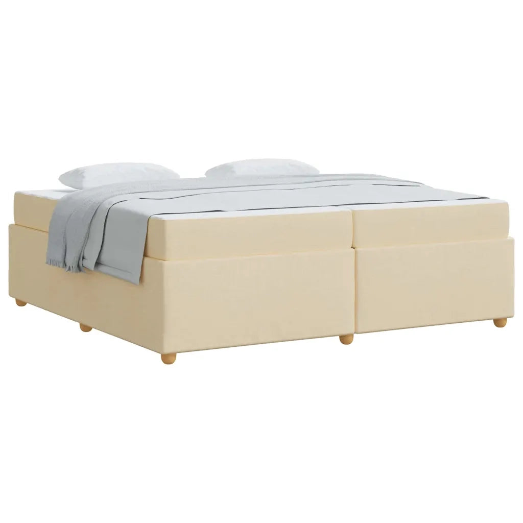 vidaXL Struttura del letto con materasso Crema 200 x 200 cm Tessuto