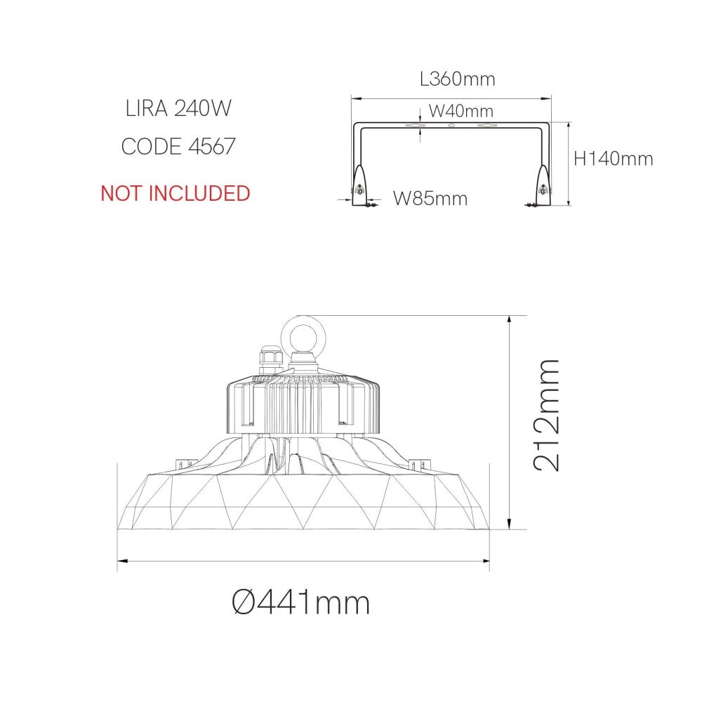 Lampada a LED industriale UFO LENS DALI 100W 100-260V