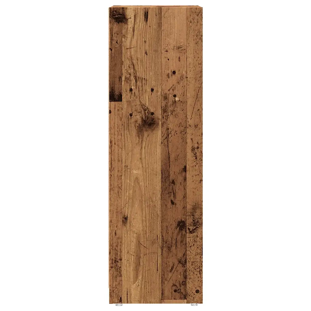 Mobiletto da bagno vintage con cassetto e scomparti 30 x 30 x 95 cm legno composito finitura effetto legno anticato 02_0050730