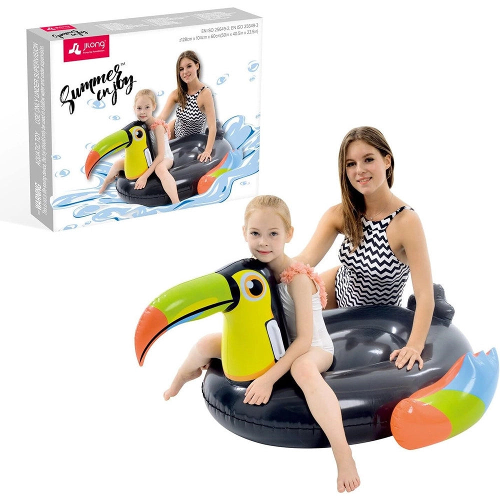 Trade Shop - Gonfiabile Forma Di Tucano Materasso Galleggiante Piscina Spiaggia 128x104x60cm 016142 -