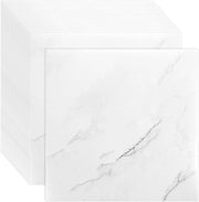 Pavimenti in Pietra Artificiale - 30 x 30 cm - 20 Pezzi - Marmo Bianco - Pavimenti in PVC - Per Cucina/Bagno - Pavimento in Vinile - Copertura del Pavimento