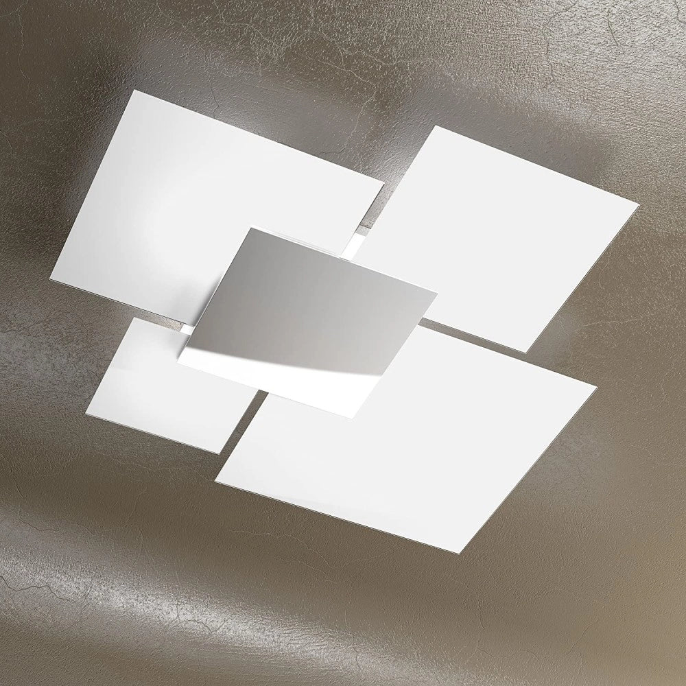 Lampada da soffitto moderna 1088/90-BI Vetri Bianchi 4xE27