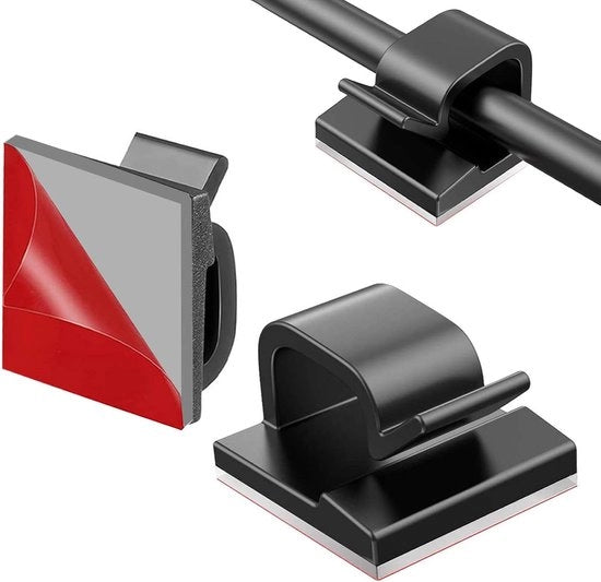 100 pezzi di supporti cavi - clip cavi autoadesivi - nero - fissaggio cavi per soffitto e parete.