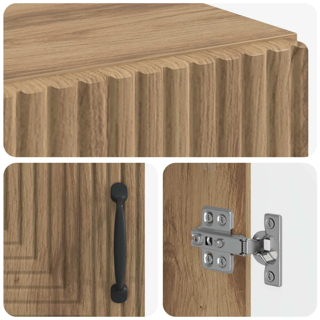 Mobiletto da Bagno HAARLEM Rovere Artigianale 59,5 x 31 x 80 cm 896844