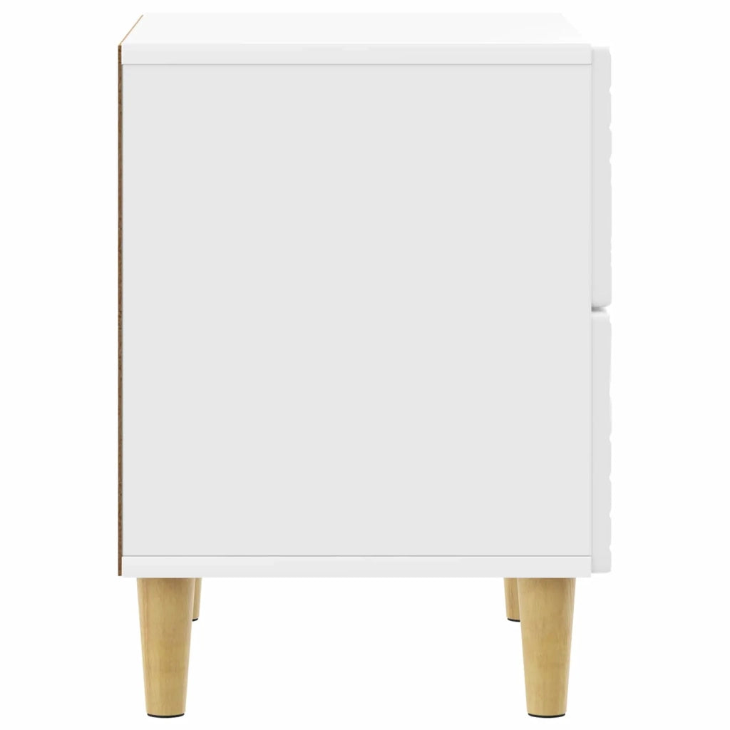 Comodino Bianco Lucido 62 x 34,5 x 48 cm Legno ingegnerizzato