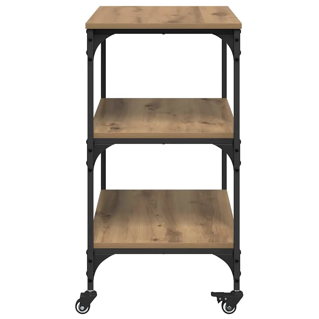 Carrello da Cucina-Scaffale per Cucina Rovere artigianale 60 x 41 x 76 cm