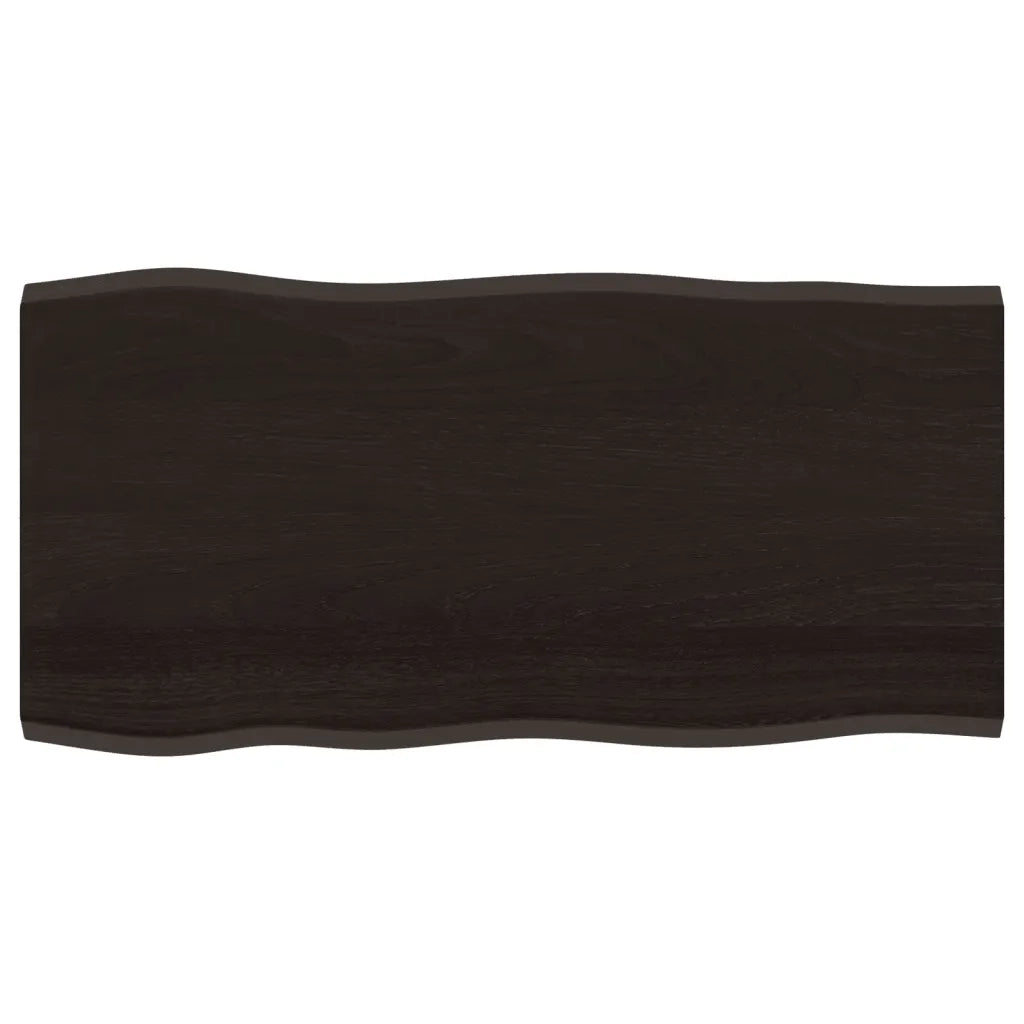 Piano Tavolo Marrone Scuro 100x50x2 cm in Rovere Non Trattato