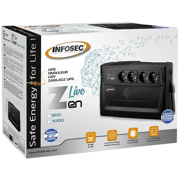 Gruppo di continuità UPS 1000VA con 4 prese Line Interactive