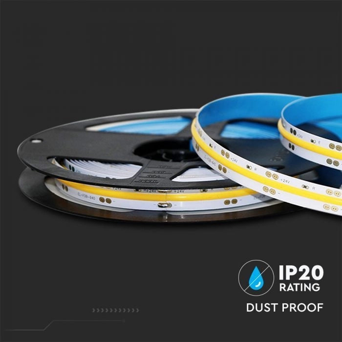Striscia Strip LED COB 10W/m 5m 24V 800Lm/m 6400K IP20 8mm