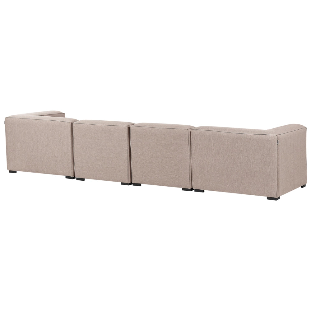 Set divano ad  per interni ed esterni Rivestimento in tessuto beige salotto da giardino ottomana