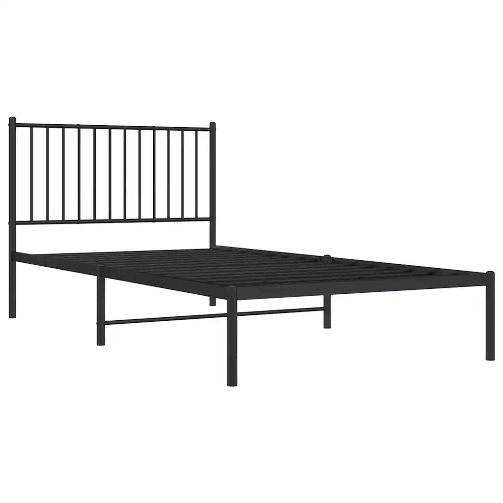 Giroletto con Testiera Metallo Nero 100x200 cm 350859