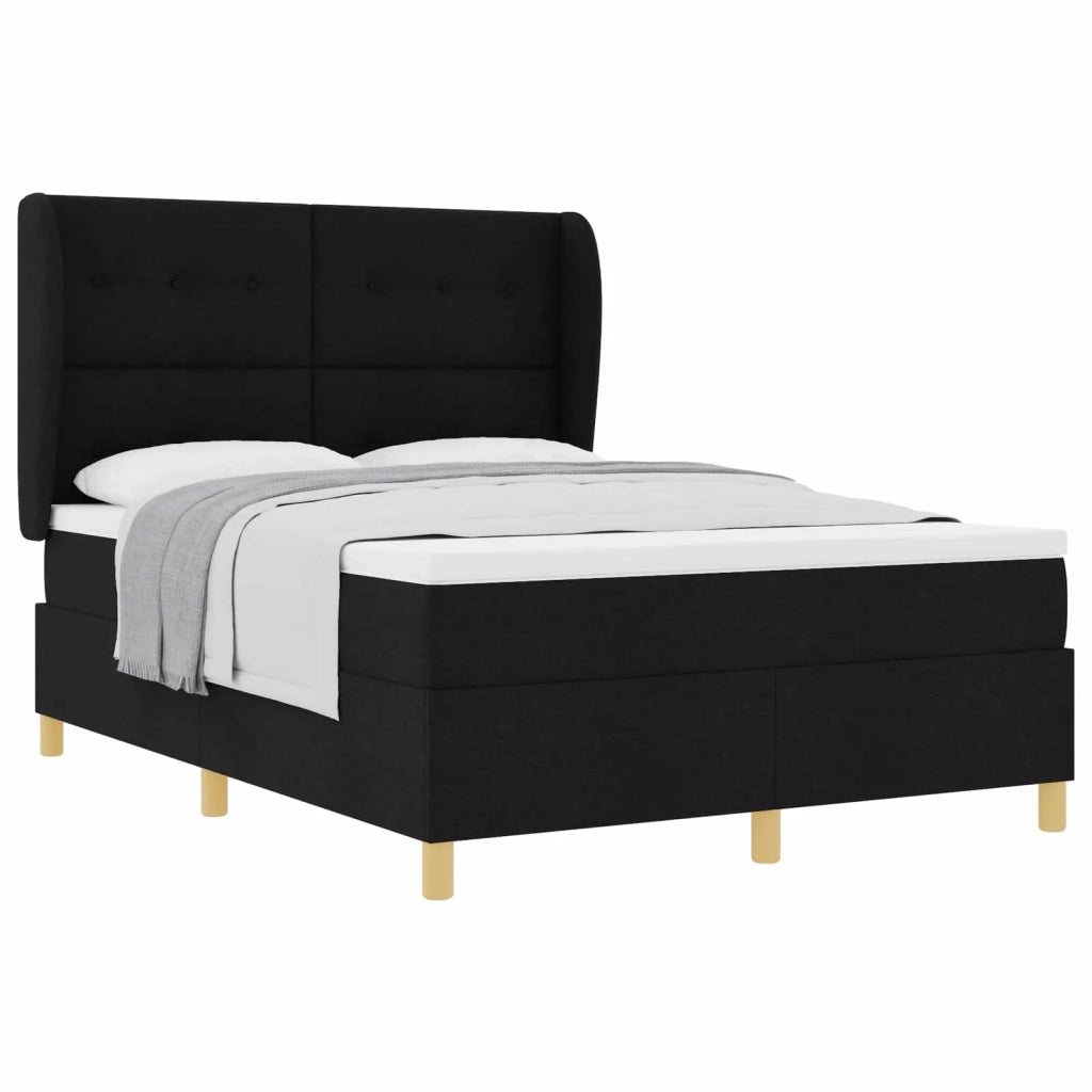 Letto a molle con materasso Nero 200 x 160 cm Tessuto