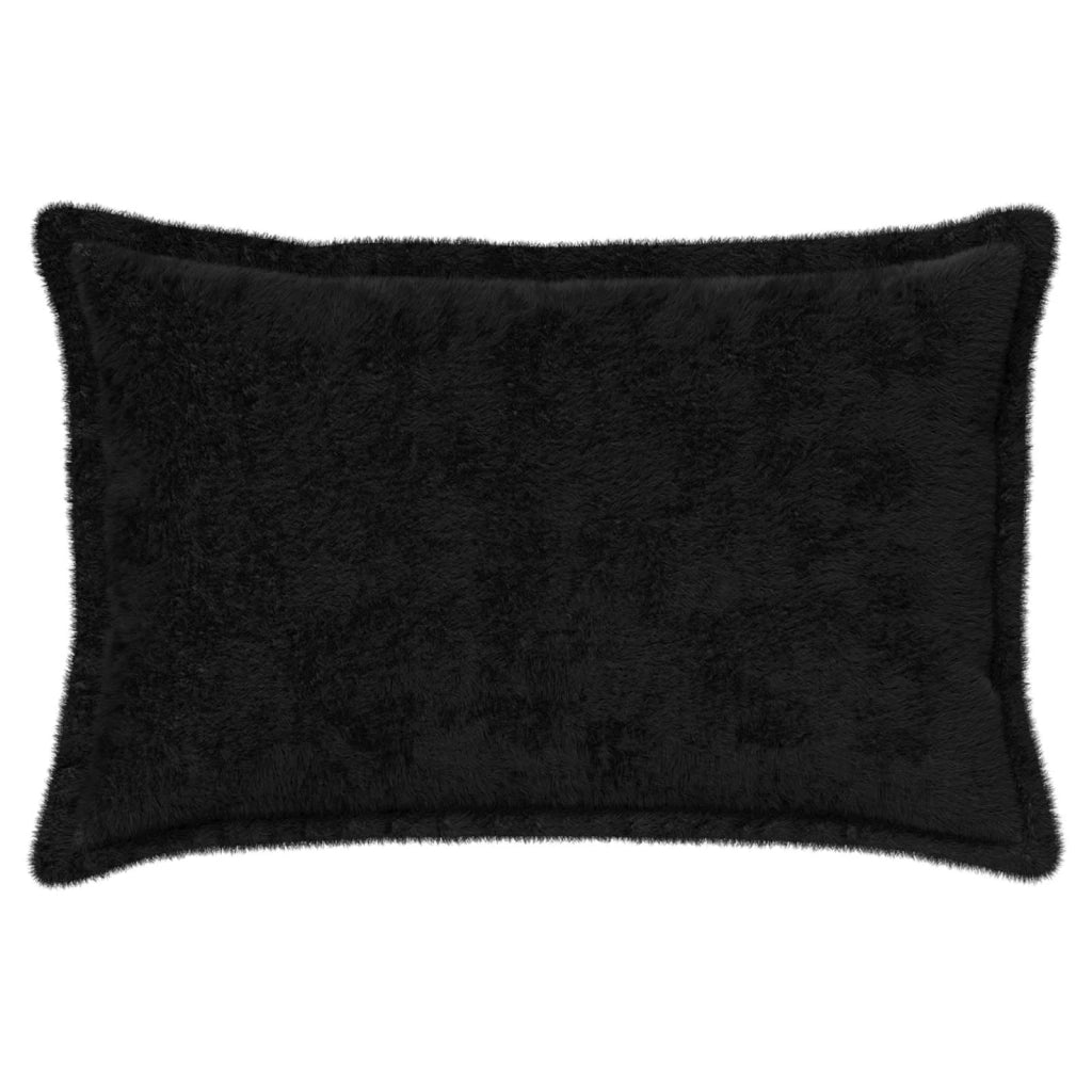 Federa 2 pcs HOUTEN Nero 30 x 50 cm Pelliccia di Coniglio Finta 916329