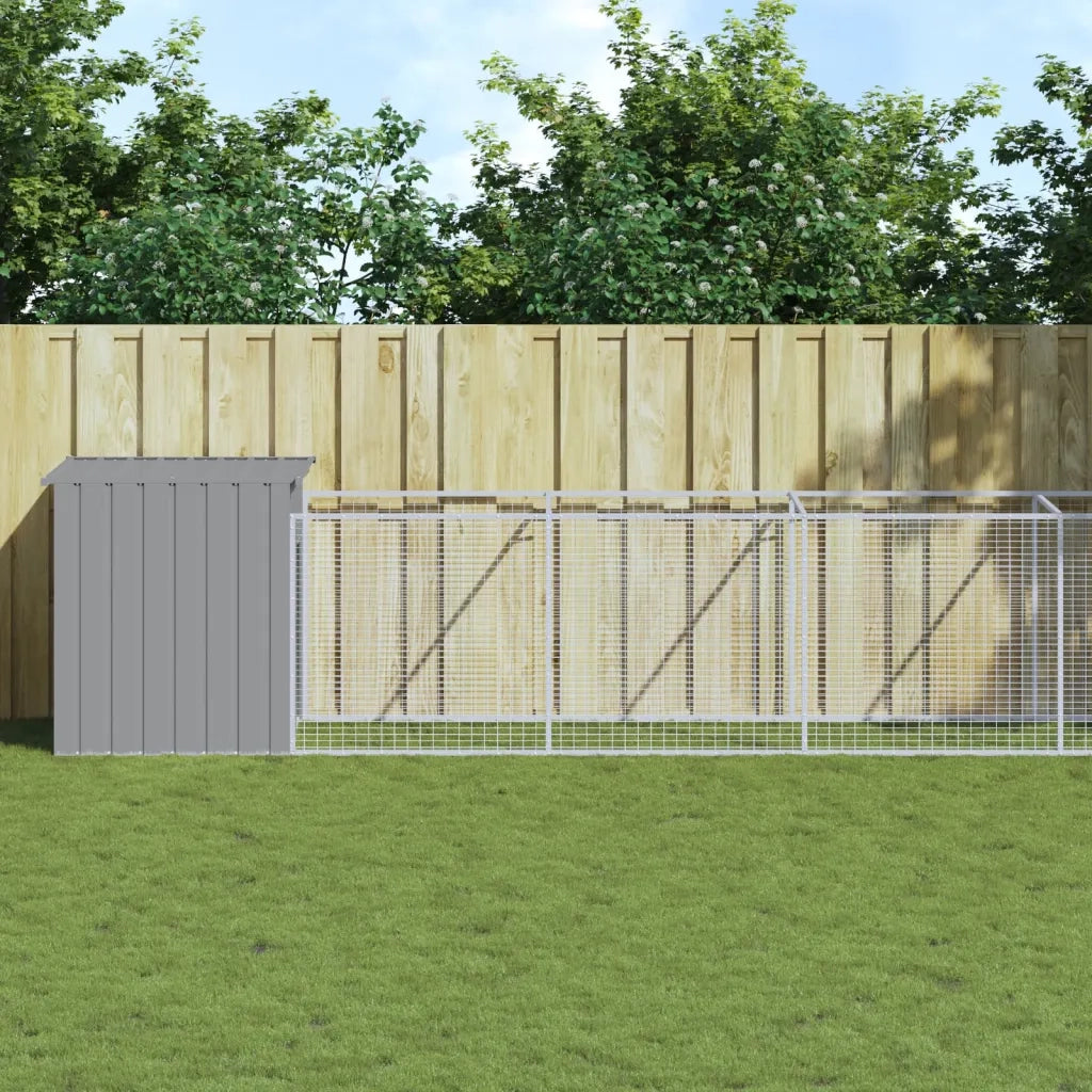 Casetta Cani Corsa Grigio Chiaro 110x1221x110cm Acciaio Zincato 3189088