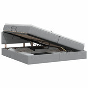 Letto con contenitore e materasso Grigio Chiaro 200 x 200 cm 3458580