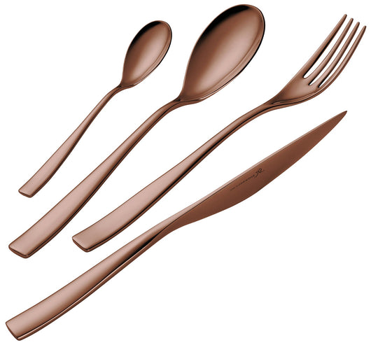 Servizio Set di Posate 24 Pezzi in Acciaio 18/10 PVD Eme Etoile Chocolate