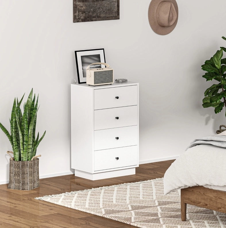 Cassettiera moderna con 4 cassetti 47 x 29 x 75 cm bianca