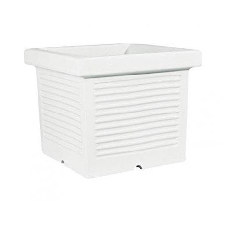 VASO QUADRATO MILLERIGHE DA 50CM IN RESINA Colore: Bianco