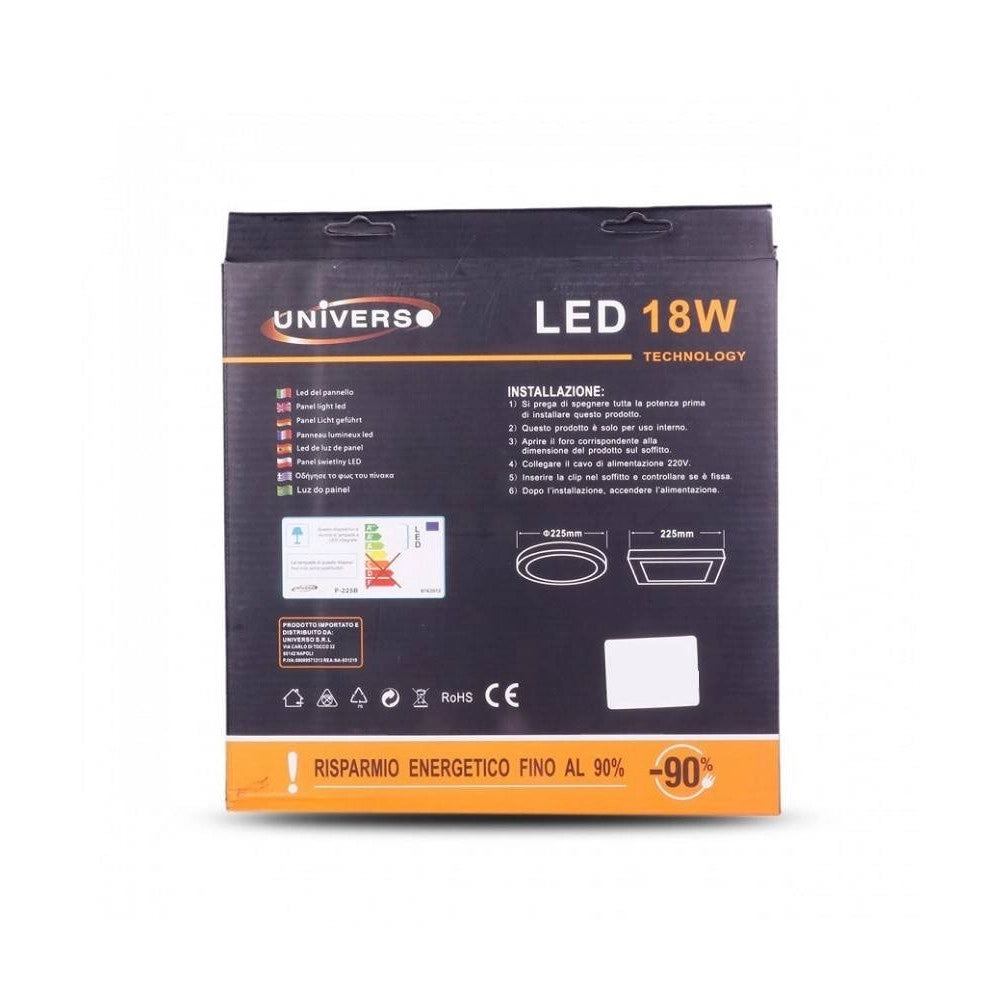 Trade Shop - Pannello Plafoniera Led 18w Tondo Pvc Luce Bianco Caldo Freddo Naturale P22 -