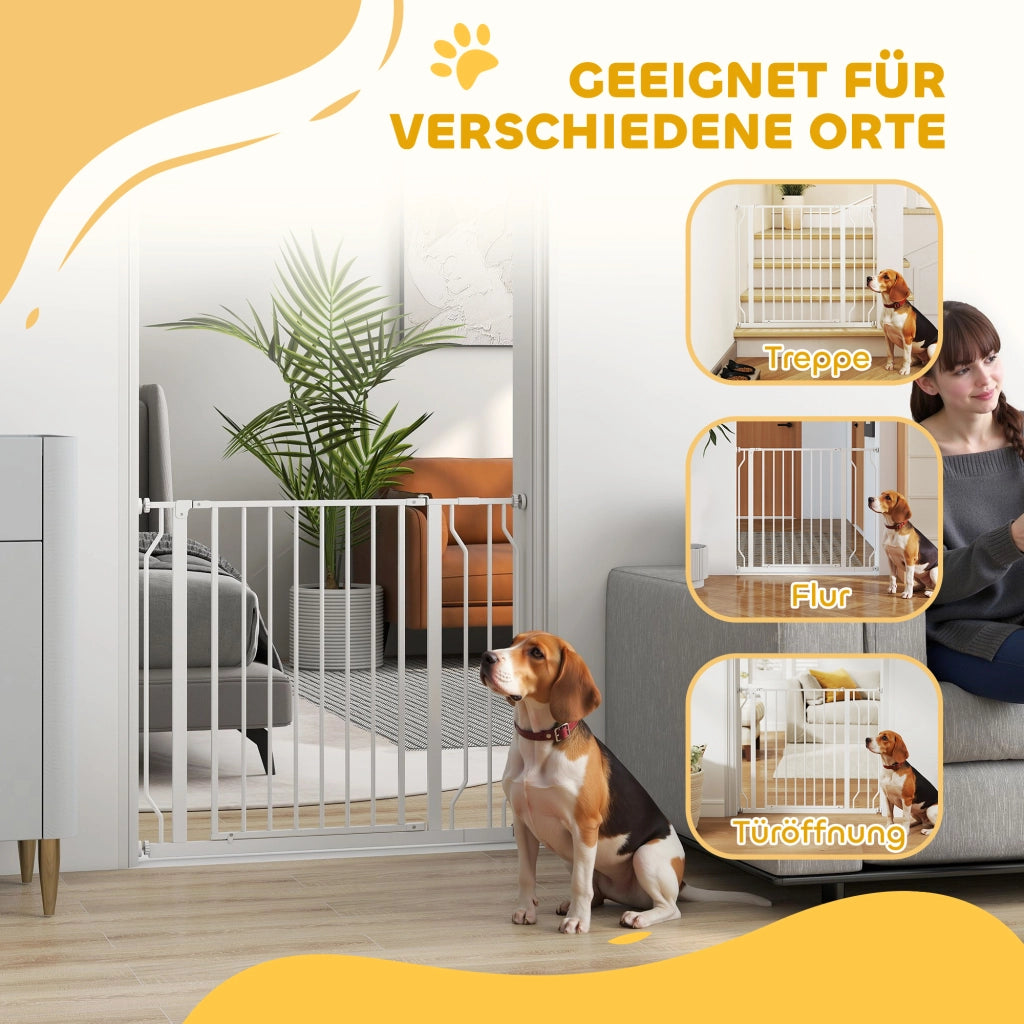 Cancello per Cani Regolabile ¨C zephmum ¨C Bianco 75-95 cm